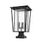 Z-Lite Seoul 3 Light Outdoor Pier Mounted Fixture, Black & Clear 571PHXLS-SQPM-BK - alternate 1